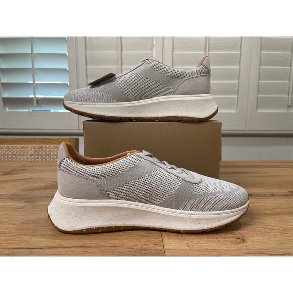FitFlop F-Mode E01 Knit Flatform Sneakers Grey Suede/Poly Side 10 US 42 EU NWOB - Picture 9 of 14